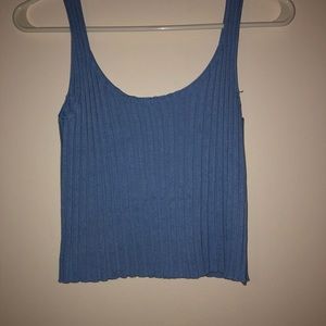 Blue cropped tank top